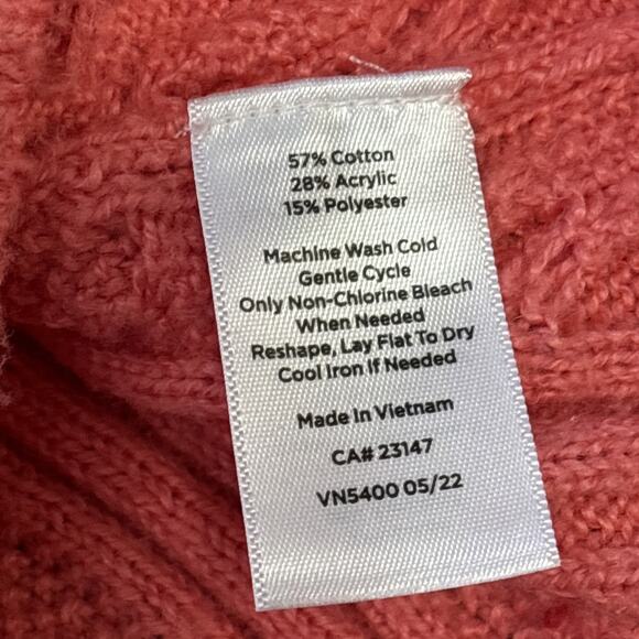 Talbots Plus Orange Cable Knit Turtleneck Sweater Size 3X Colorful Comfy Light - Picture 4 of 7